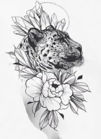 精品的一组欧美黑灰纹身手稿图片