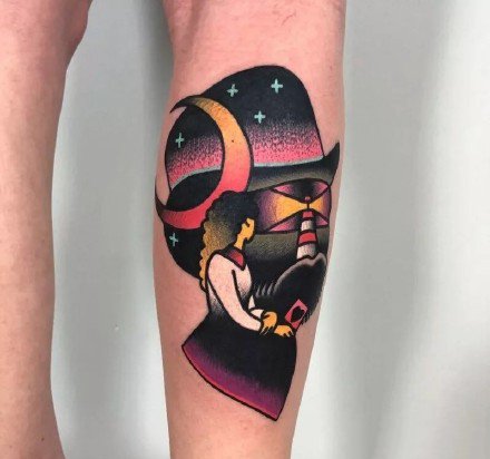 个性的一波oldschool彩图纹身9张