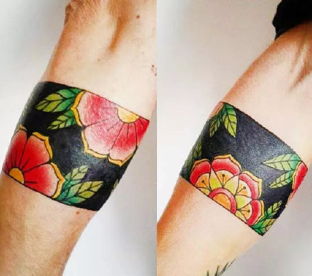 精致的oldschool风格的纹身手环图