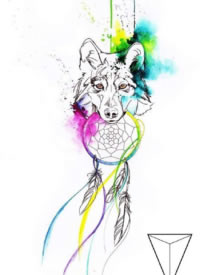 一组小清新的创意水彩设计纹身手稿