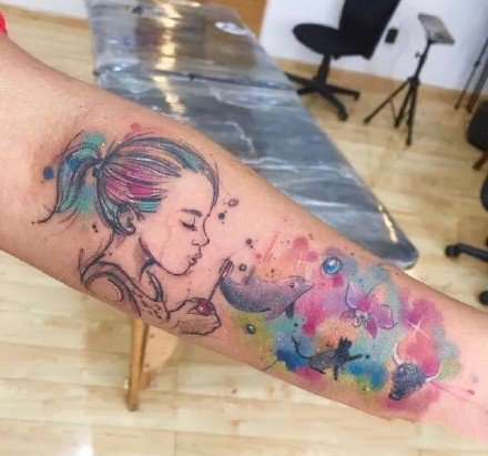 18组欧美水彩色的创意纹身图片