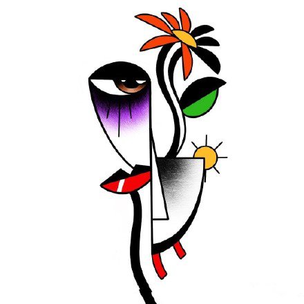 一组好看的抽象彩色纹身设计手稿图案