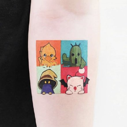 色块拼接的创意纹身图片