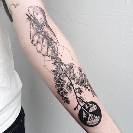 细节超多的插画风格手臂纹身图案9张