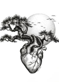 42组几何图形中的创意山水风景纹身手稿图案