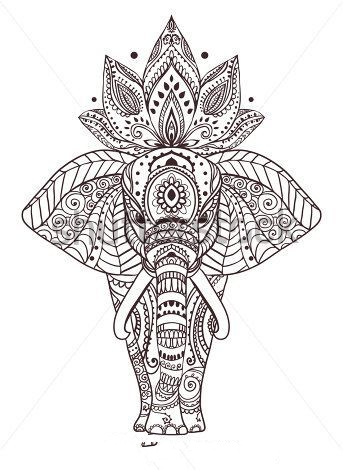 33组创意的大象纹身素材图案