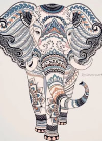 33组创意的大象纹身素材图案