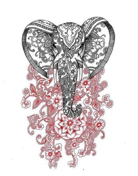 33组创意的大象纹身素材图案
