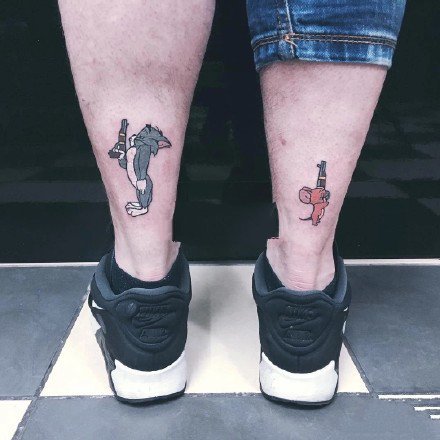 9张卡通猫和老鼠的动画纹身图案