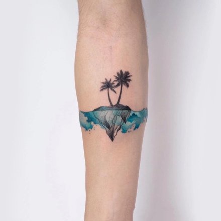 18组小清新的水彩色花朵纹身作品