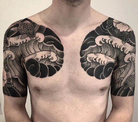 老传统风格的男性帅气纹身图片9张