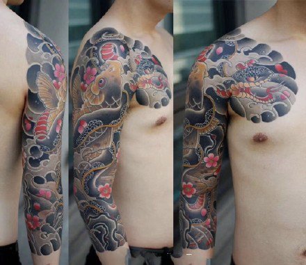 老传统风格的男性帅气纹身图片9张