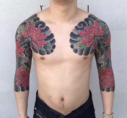 老传统风格的男性帅气纹身图片9张