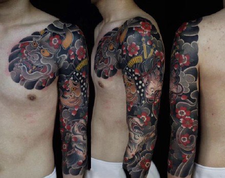 老传统风格的男性帅气纹身图片9张