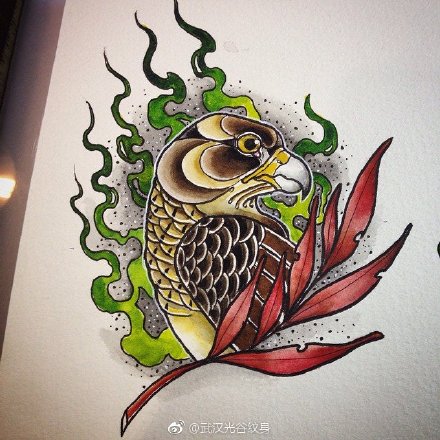 33组炫彩色的newschool纹身手稿图片