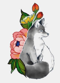 很小清新的9张狐狸纹身手稿图片