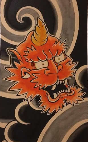 34组传统的日式小图纹身手稿图片