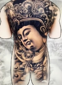 9组霸气的传统大满背纹身效果图案欣赏