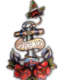 25组各风格的漂亮船锚纹身手稿图片