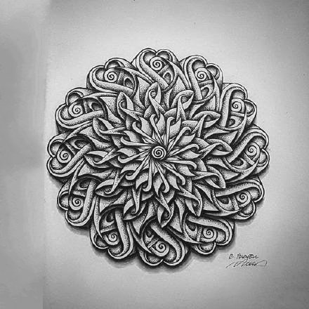 一组曼陀罗梵花圆形的纹身素材图片欣赏