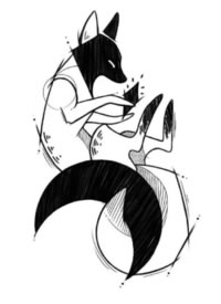 黑白色的一组简洁创意动物纹身素材图案