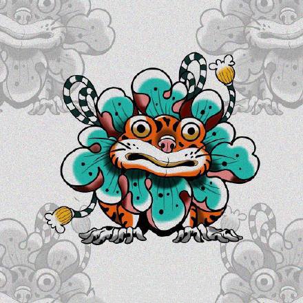 一组日式传统的小青蛙纹身图案手稿