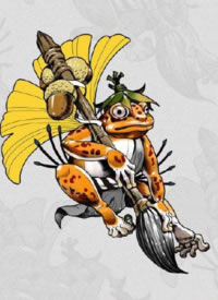 一组日式传统的小青蛙纹身图案手稿