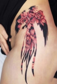 一组龙凤呈祥的凤凰纹身图案欣赏