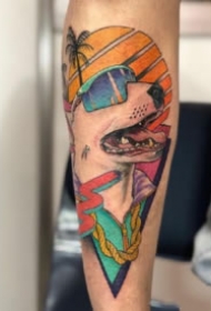 夏威夷风格的创意动物纹身图片