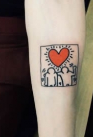 9张红色小爱心的纹身图片