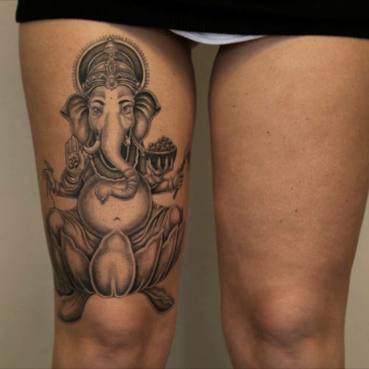 腿部纹身图案 男人和女人腿部纹身纹身图案10张