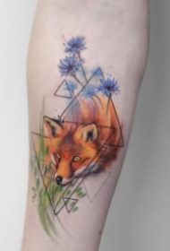 好看的36组小清新水彩纹身图案