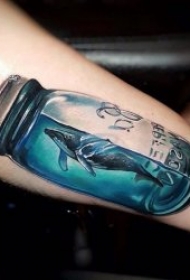 漂流瓶纹身  清新而又别具创意的漂流瓶纹身图案