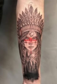 包臂的9张印第安风格女郎纹身作品图案