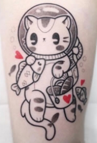 18张可爱的卡通小线图纹身作品