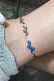 脚踝 纹身  多款技巧与时尚并行的脚踝小清新纹身图案