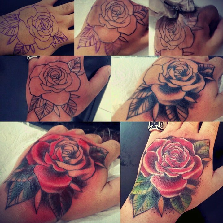 玫瑰纹身图  一组娇艳美丽的玫瑰纹身图案