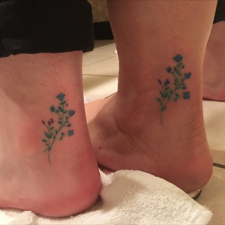 脚踝 纹身  多款技巧与时尚并行的脚踝小清新纹身图案