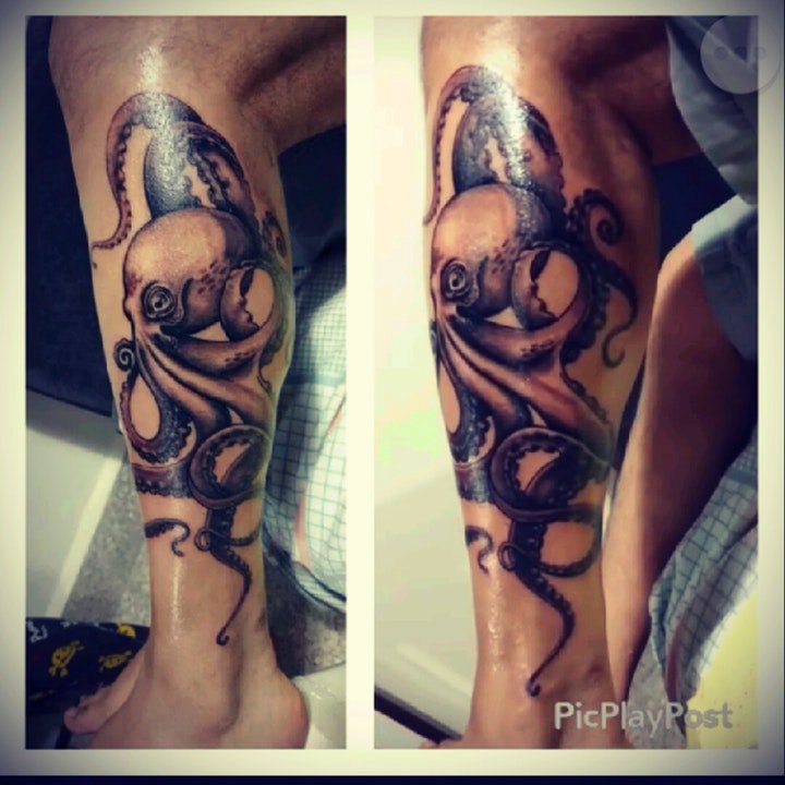 章鱼纹身图案  多款狡猾而又软乎乎的章鱼纹身图案
