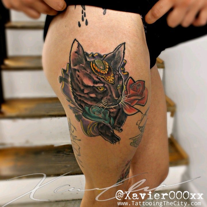 小猫纹身图案 多款动物可爱的小猫纹身图案10组