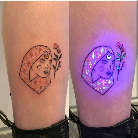 9组发光的荧光纹身效果对比图欣赏