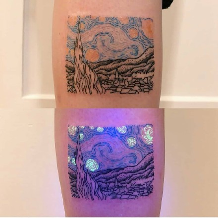 9组发光的荧光纹身效果对比图欣赏