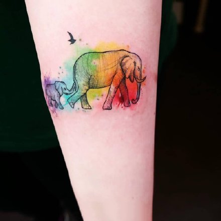 28组水彩色的纹身作品图案欣赏