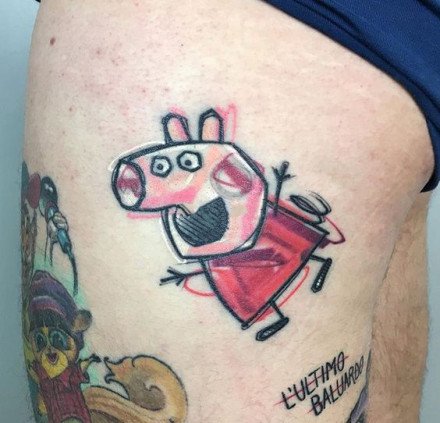 猪主题的一组小猪纹身图案9张