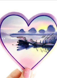 一组很有意境的风景插画纹身素材图案