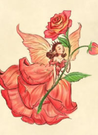 唯美好看的9张小精灵纹身手稿图片