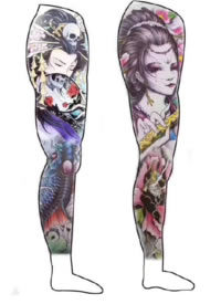 一组大花腿的纹身效果图片赏析