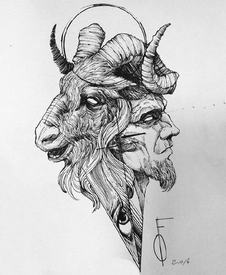 27创意的暗黑灰骷髅等纹身手稿图案