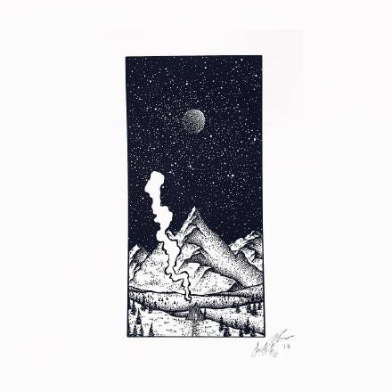 36组几何点刺山水风景等纹身手稿图片