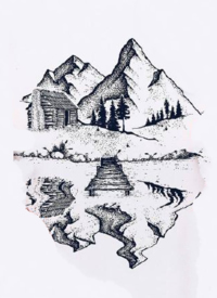 36组几何点刺山水风景等纹身手稿图片